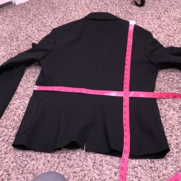 Piazza Sempione Blazer Size IT 44 US 8 Black Virgin Wool Ruched Front - Picture 11 of 13